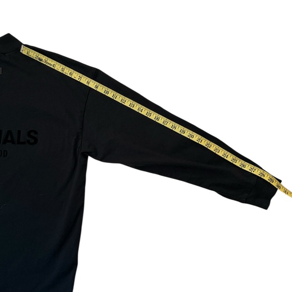 Fear of God Essentials Black Long Sleeve Moc-Neck T-Shirt Cotton Oversized Small - Picture 11 of 15